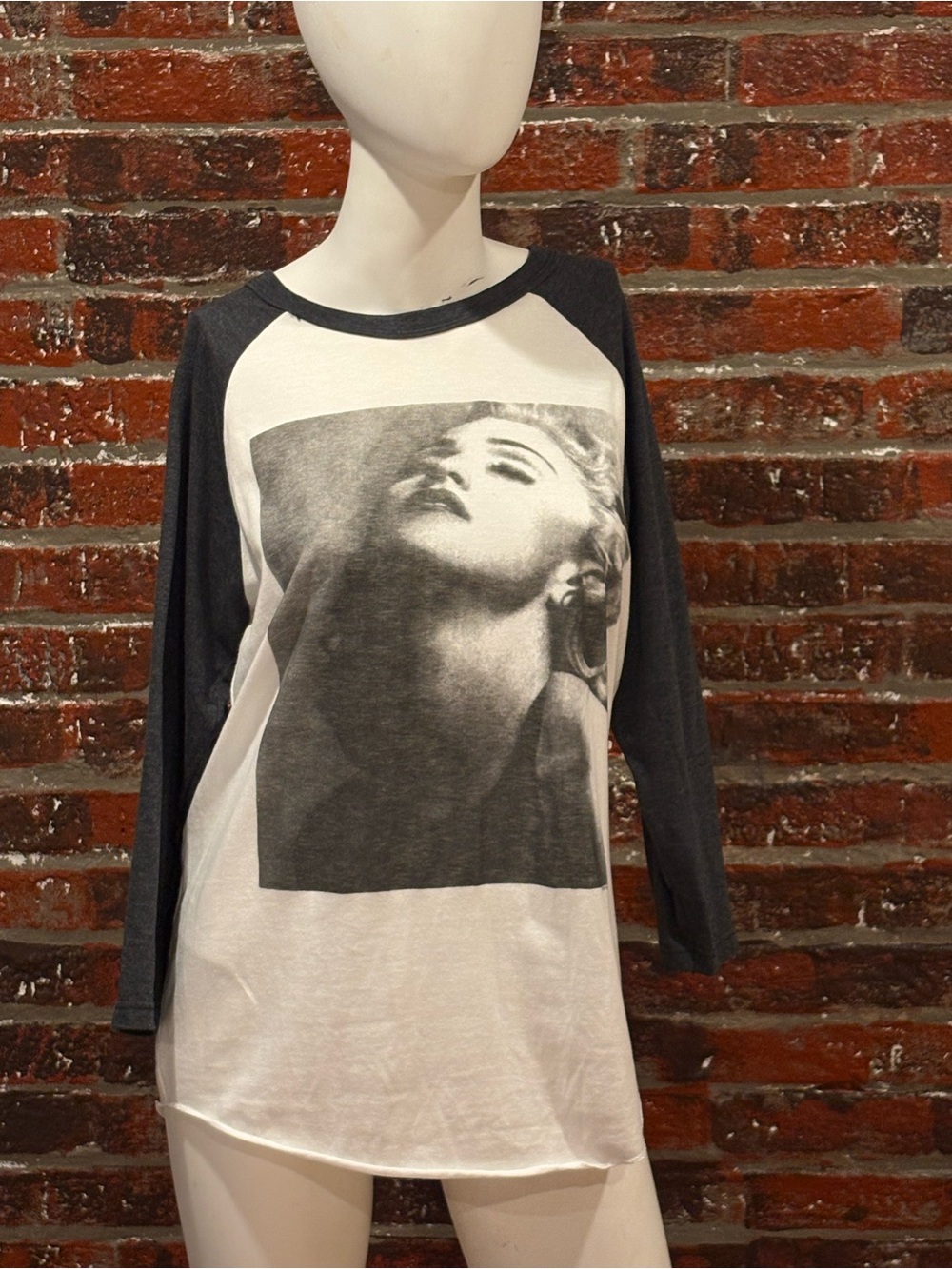 Madonna Black & White Raglan Long Sleeve Top from Junk Food Clothing